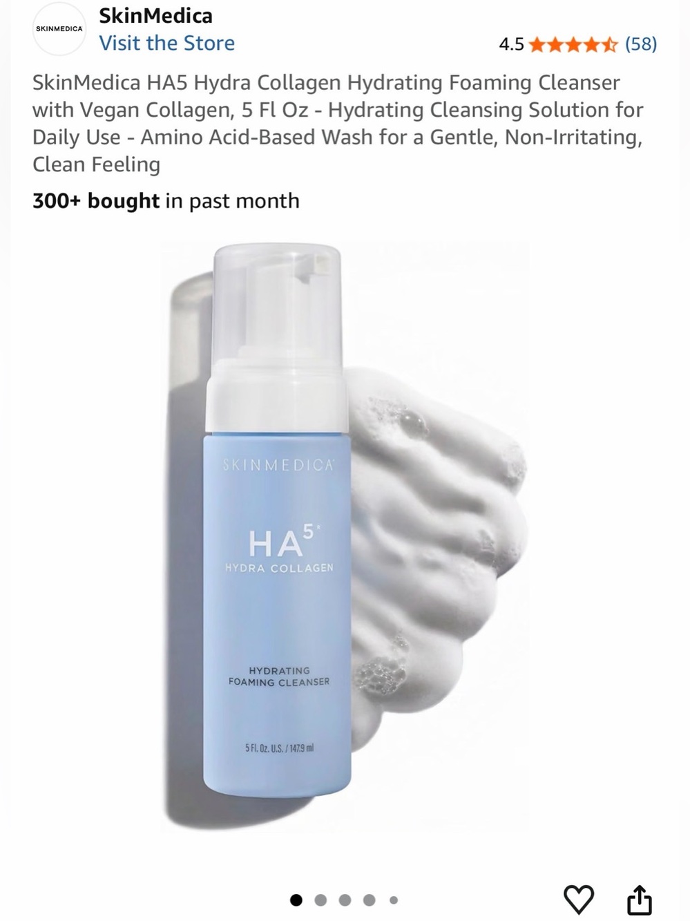 SkinMedica HA5 Hydra Collagen Foaming Cleanser - 5fl oz